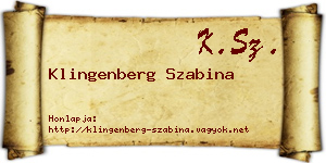 Klingenberg Szabina névjegykártya