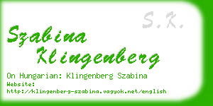 szabina klingenberg business card